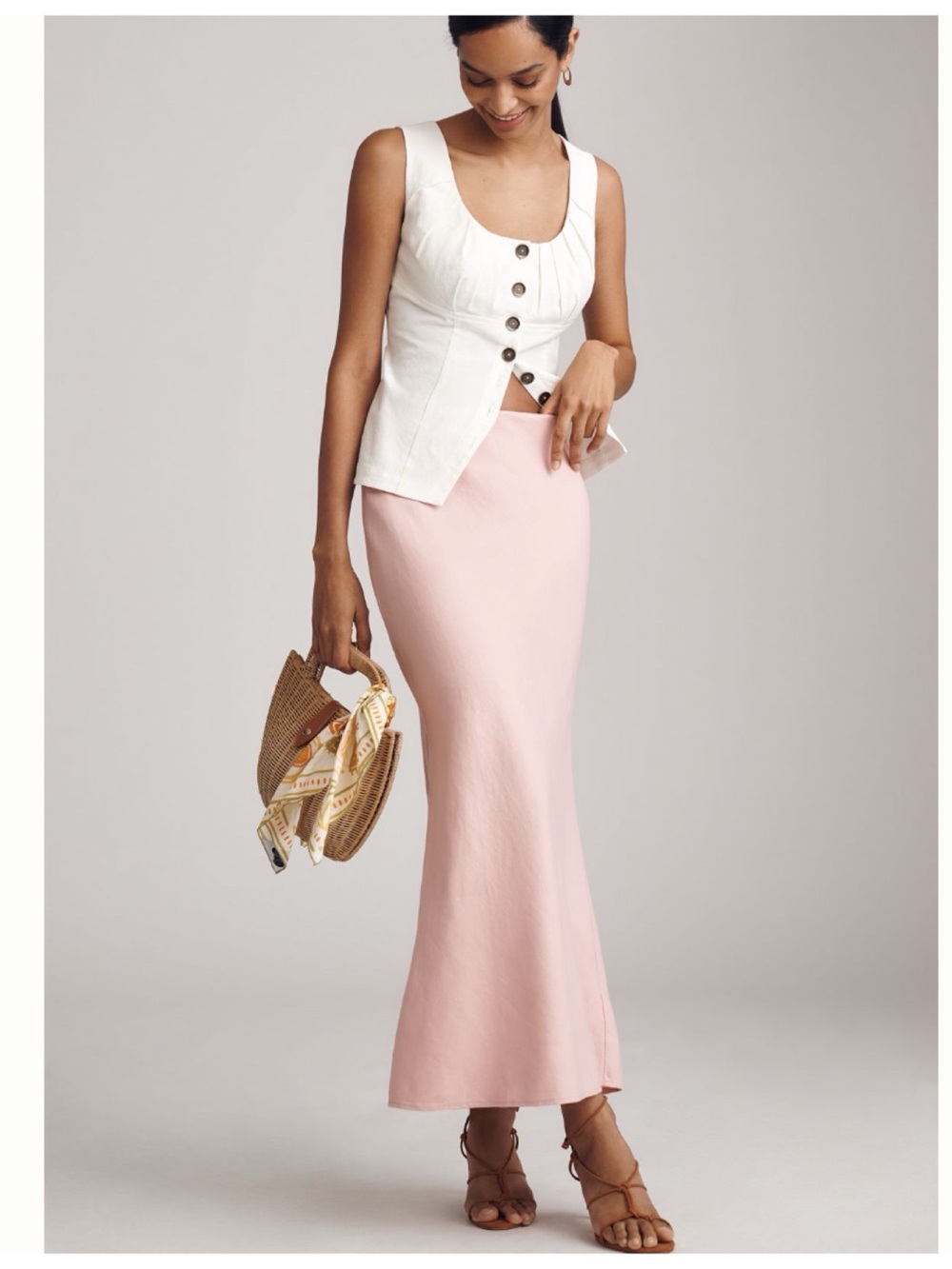 NWT Anthropologie Tilda Maxi Slip Skirt: Linen Edition XL - Picture 4 of 10